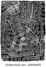 A vector illustration of an abstract black & white ornamental background.