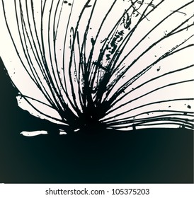 A vector illustration of an abstract black and white pattern drawing.
