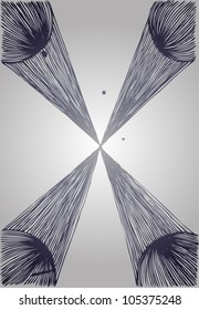 A vector illustration of an abstract black and white pattern drawing.