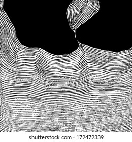 Vector illustration of abstract black & white, greyscale background / pattern. Stripes.