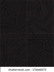 A vector illustration of abstract black and white swirly backdrop. Pattern / background hand drawn. Dark, night, neon, grey scale.