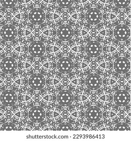 Vector Illustration of Abstract Black and White Mandala or Ikat Texture Seamless Pattern for Wallpaper Background.
