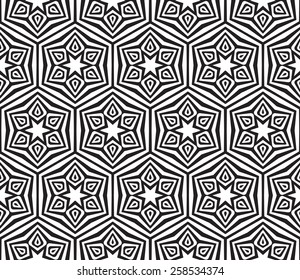 Vector illustration Abstract black and white textured geometric seamless pattern. 