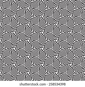 Vector illustration Abstract black and white textured geometric seamless pattern. 