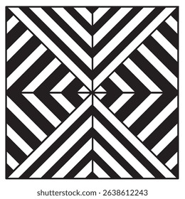 vector illustration of abstract black and white line pattern, seamless background