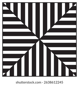 vector illustration of abstract black and white line pattern, seamless background