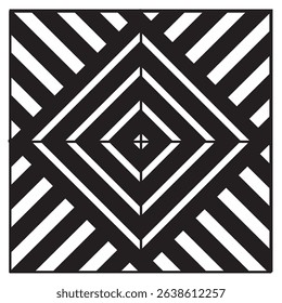 vector illustration of abstract black and white line pattern, seamless background