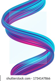 Ilustración del vector: Resumen fondo de póster en blanco con forma líquida de flujo coloreado 3d. Diseño de pintura acrílica