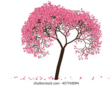 Vector illustration an abstract blossoming cherry tree against white background
