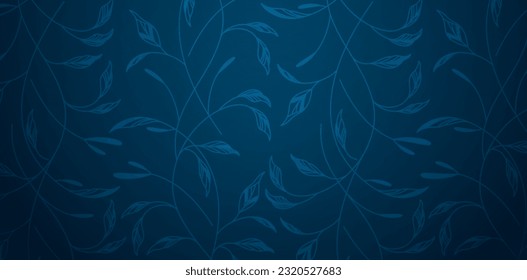 vector illustration Abstract blue background with leaves wallpapers for Presentations marketing, decks, ads, books covers, Digital interfaces, print design templates material, wedding invitation cards