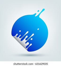 Vector illustration. Abstract blue circle. Dynamic splash liquid shape. Background for poster, cover, banner, placard. Logo design