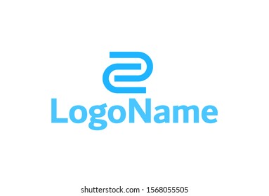 Vector illustration of abstract blue color logo design. Isolated on white background.