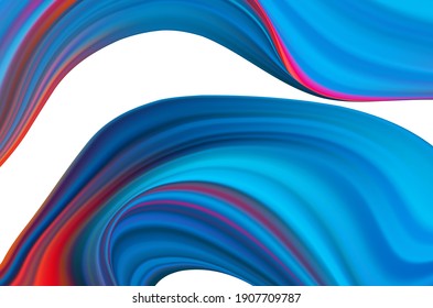 Vector illustration: Abstract blue color paint flow background. Modern design.