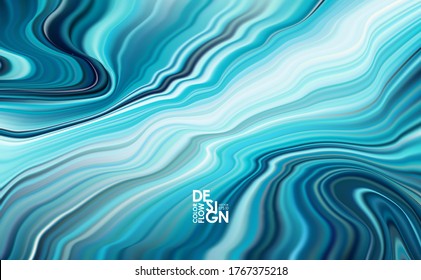 Ilustración del vector: Fondo de flujo de color azul abstracto. Color de onda Forma líquida. Diseño de moda.