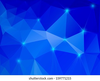 Vector illustration of abstract blue crystal background