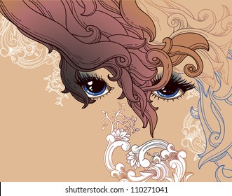 vector illustration of abstract blue eyes