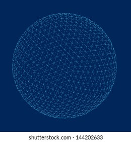 Vector illustration of an abstract blue globe.