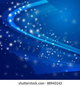 Vector Illustration of Abstract blue Light background