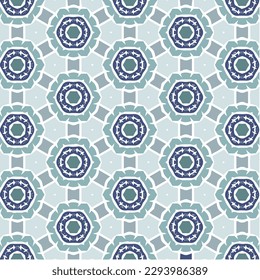 Ilustración vectorial de Mandala azul abstracta o patrón de textura de Ikat sin soldadura para fondo de papel tapiz.
