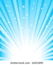 Vector illustration of abstract blue sunburst background