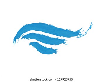 Vector illustration of abstract blue wave on white