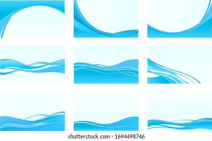 Vector illustration of Abstract blue wave background templates