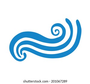 Vektorgrafik einer abstrakten blauen Welle auf Weiß
