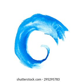 Vector illustration of abstract blue wave on white