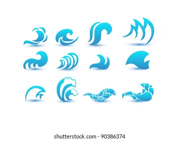 Vector illustration of abstract blue wave