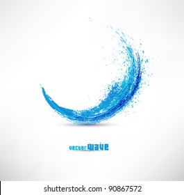 Vector illustration of abstract blue wave