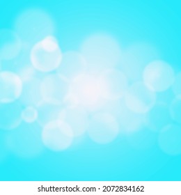Vector illustration of abstract blur bokeh light effect with blue background