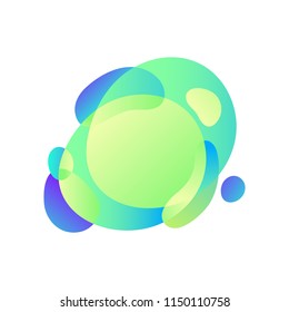Vector illustration Abstract blur free form shapes in gradient iridescent colors effect soft transition. Template of fluid organic shapes with plastic lines and forms Liquid effect background