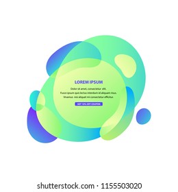 Vector illustration Abstract blur free form shapes in gradient iridescent colors effect soft transition. Template of fluid organic shapes with plastic lines, forms Liquid effect background. Text place