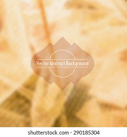 Vector illustration. Abstract blurred background with a label.