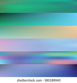 vector illustration of abstract blurry horizontal wallpapers collection for website banners with gradients and blue color 