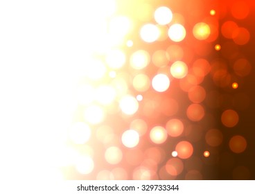 Vector illustration. Abstract blurry orange lights.
