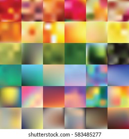 vector illustration of abstract blurry wallpapers collection for website backgrounds scalable with gradients and popular color combinations 