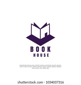 vector illustration, abstract book logo, book market. Design for the web, the world of reading. The concept of the library
