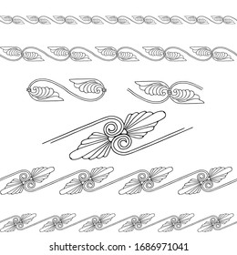 vector illustration, abstract border for different design, linear pattern in monochrome colors
