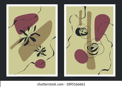 Vektorgrafik abstrakter botanischer künstlerischer Hintergrund. Gut für Deckblatt, Poster, Karte, Flyer und andere.