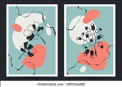 Vektorgrafik abstrakter botanischer künstlerischer Hintergrund. Gut für Deckblatt, Poster, Karte, Flyer und andere.