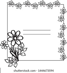 Vector illustration abstract bouqet frame with banner