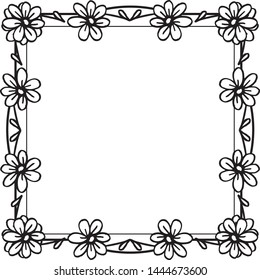 Vector illustration abstract bouqet frame with banner