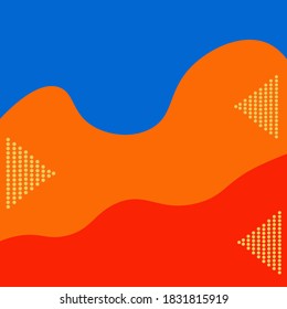 vector illustration abstract bright background blue orange and red waves, background for cards, banners, there is room for text