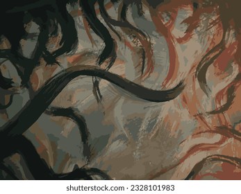 Vector illustration of abstract brush strokes