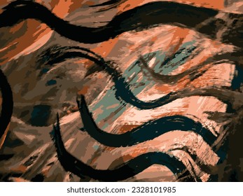 Vector illustration of abstract brush strokes