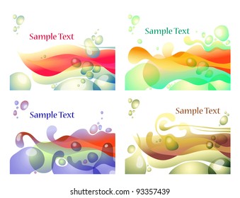 vector illustration of abstract bubble card set