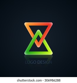 Vector illustration of abstract business logo of triangles.