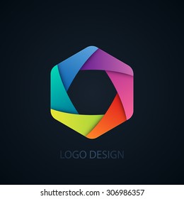 Vector illustration of abstract business logo Photographer.