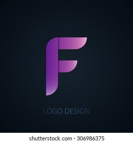 Vector illustration of abstract business logo letter f.